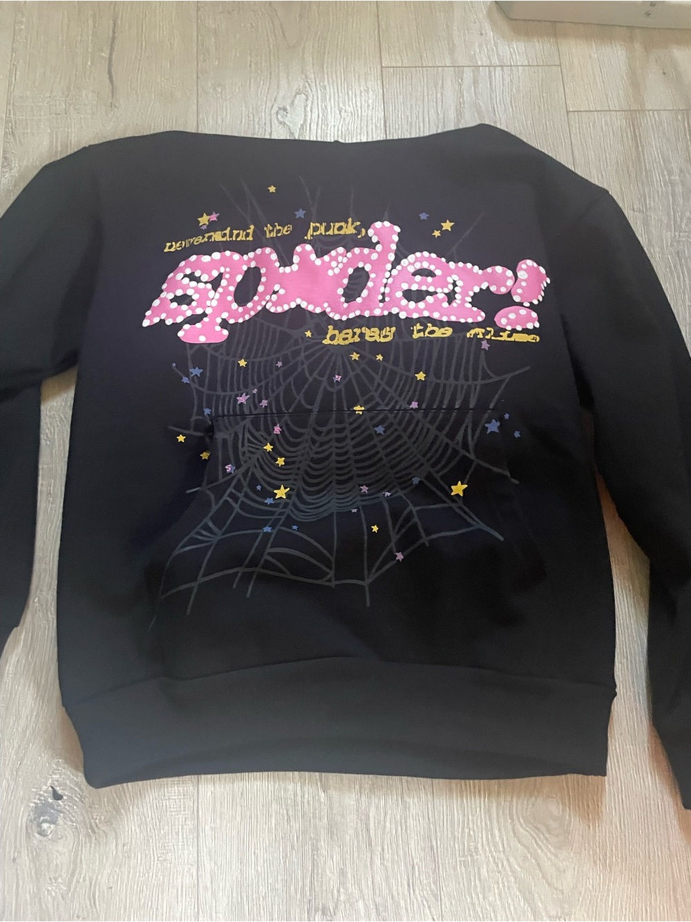 Black sp5der hoodie brand new never worn size M